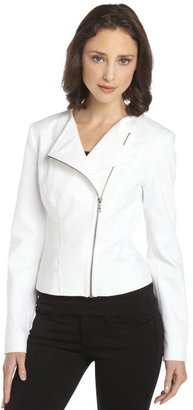 Tahari white 'Brenna' asymmetrical tuxedo jacket