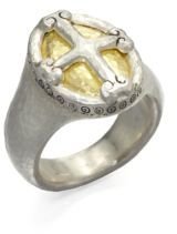Gurhan Sterling Silver & 24K Yellow Gold Crest Ring