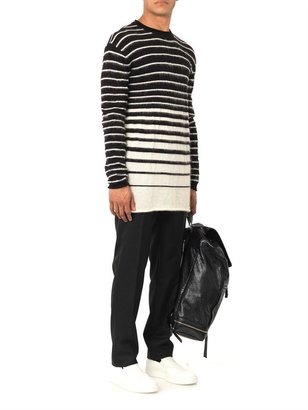 McQ Striped wool and mohair-blend sweater