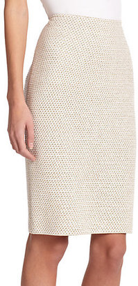 St. John Shimmer Twill Pencil Skirt