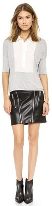 Mason by Michelle Mason Leather Zip Miniskirt