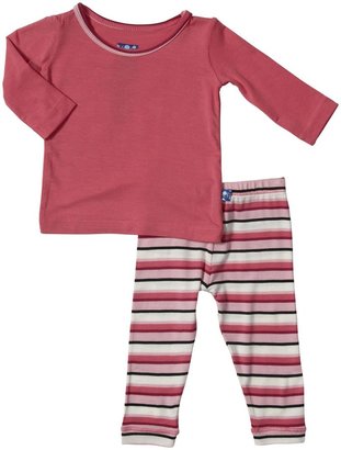 Kickee Pants Print Pajama Set (Baby) - Winter Rose Birdcage-0-3 Months