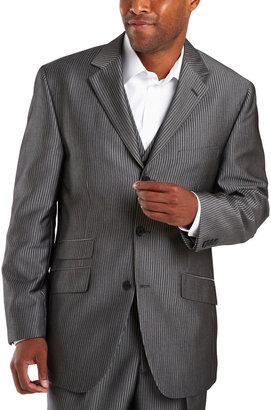 JCPenney Steve Harvey 3-Button Black Stripe Suit Jacket