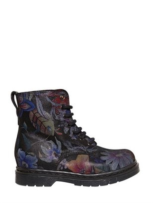 Pom D'Api Micro Glitter Floral Leather Boots