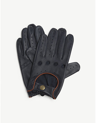mens navy leather gloves
