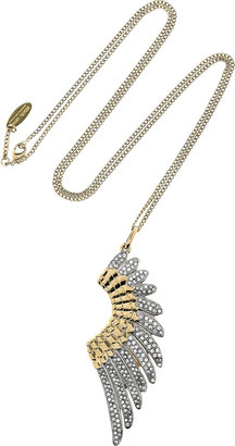 Roberto Cavalli Gold-plated Swarovski crystal wing necklace