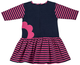 Florence Eiseman Striped Fit-and-Flare Dress, Navy/Fuchsia