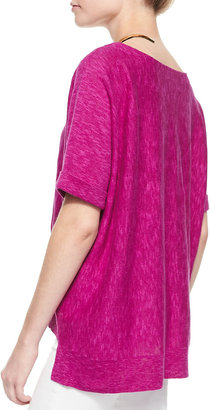 Eileen Fisher Boxy High-Low Organic Linen-Cotton Top, Women's