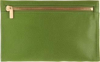 Valextra Medium Zip Pouch-Green