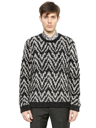 Kris Van Assche Zigzag Motif Wool Blend Sweater