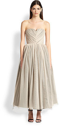 Alice + Olivia Kelly Strapless Ruched Tulle Dress