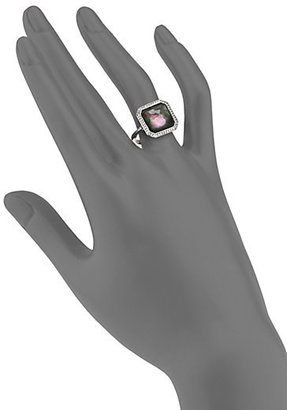 Ippolita Stella Black Shell, Clear Quartz, Diamond & Sterling Silver Large Square Ring
