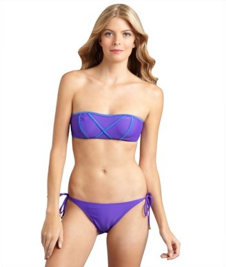 Brette Sandler Swimwear violet stretch nylon 'Molly Beth' two-piece bandeau bikini