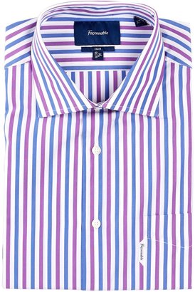 Façonnable Two-Tone Bengal Stripe Dress Shirt (34/35 Sleeve)