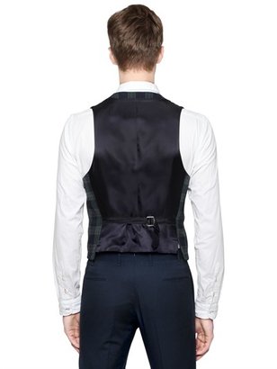 Black Watch Plaid Cotton & Wool Vest
