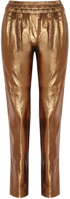 Isabel Marant Becka metallic leather tapered pants