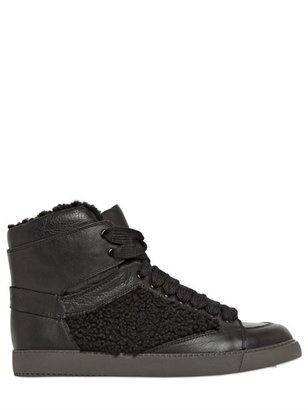 See by Chloe See By Chloe' - Leather Shearling High Top Sneakers