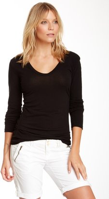 James Perse Pleated V-Neck Top