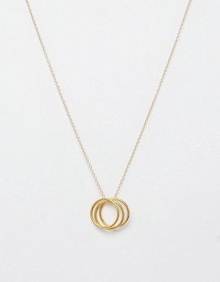 Dogeared Gold Plated Triple Karma Ring Necklace