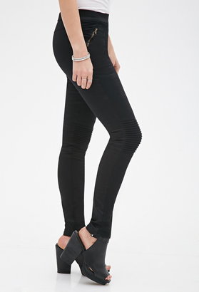 Forever 21 Tonal Topstitched Skinny Pants