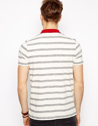 ASOS Polo With Stripe And Contrast Collar