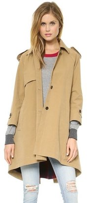 Band Of Outsiders Cutaway Trench Coat with Blanket Lining