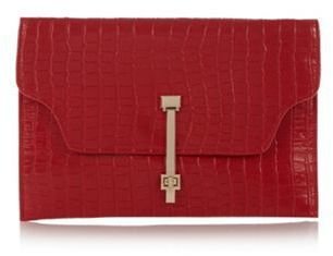 Star by Julien Macdonald Designer red croc effect envelope clutch bag