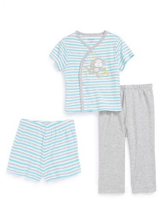 Little Me 'Monkey Stripe' Shirt, Shorts & Pants (Baby Boys)