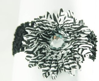 Gerber Ashlyn Rose 3-in-1 Daisy Flower Hair Clip Bow on Soft Stretch Crochet Child Headba...