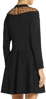 Ungaro Tulle-paneled Stretch-knit Mini Dress - Black