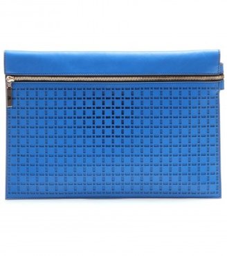 Victoria Beckham Perforated Large Zip Leather Clutch