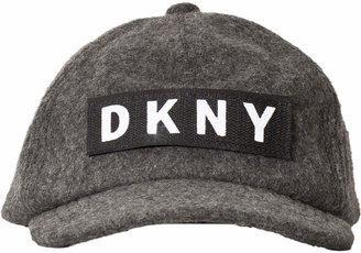 DKNY Grey Wool Logo Cap