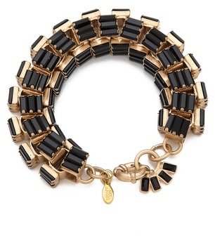 Lee Angel Jewelry Crystal Baguette Box Link Bracelet