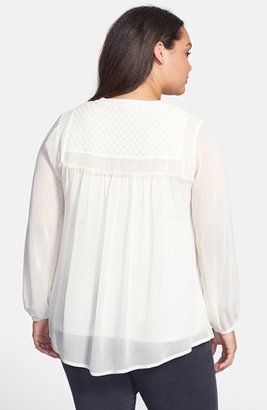 Lucky Brand Ivory Tassel Top (Plus Size)