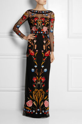Temperley London Toledo floral-embroidered tulle gown