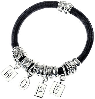 Adele Marie 'Hope' Charm Bracelet, Silver/Black