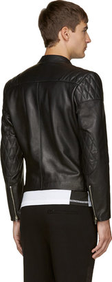 McQ Black Leather Biker Jacket