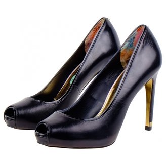 Ted Baker Stunning  Court Heel Shoes Size 4 / 37 Black Leather Brand New Rrp £120