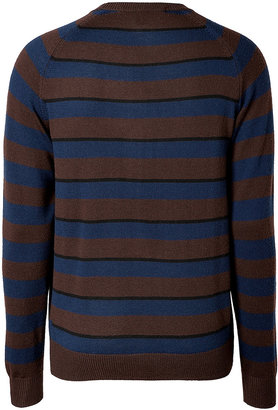 Marc by Marc Jacobs Wool Stripe Pullover in Darkest Brown Multi Gr. L