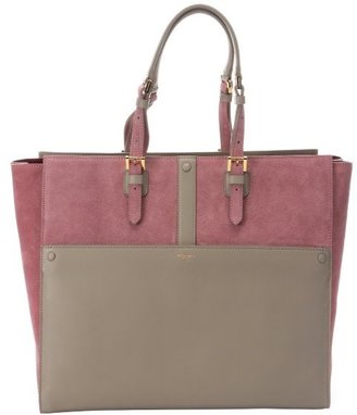 Giorgio Armani pink and dove leather large tote bag
