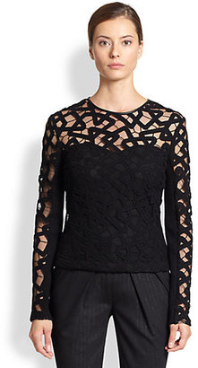 Yigal Azrouel Interlocking Chains Lace Top