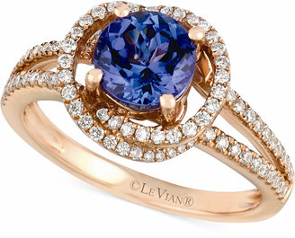LeVian Tanzanite (1-1/5 ct. t.w.) and Diamond (3/8 ct. t.w.) Ring in 14k Rose Gold
