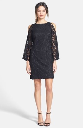Adrianna Papell Cold Shoulder Lace Shift Dress