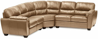 Asstd National Brand Leather Possibilities Pad-Arm 3-pc. Loveseat Sectional
