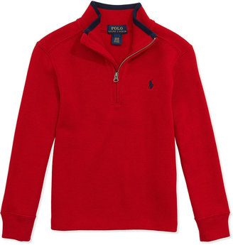 Ralph Lauren Childrenswear Rib-Knit Tipped Pullover, Ralph Red, 2T-7