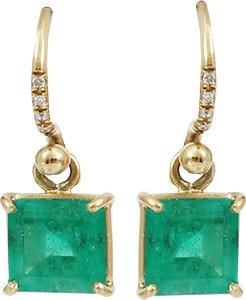 Irene Neuwirth JEWELRY Emerald And Diamond Drop Earrings