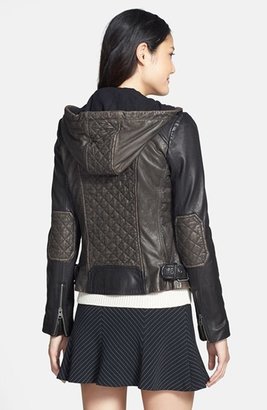 MICHAEL Michael Kors Two-Tone Hooded Leather Jacket