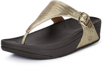 FitFlop The Skinny Leather Croc Bronze Flip Flops