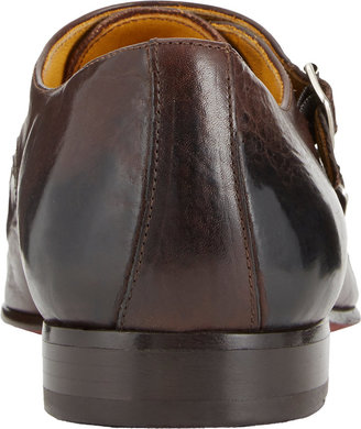 Barneys New York Cap-Toe Double Monk Shoes