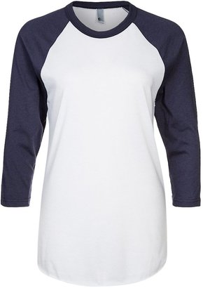 American Apparel POLY Long sleeved top white/navy